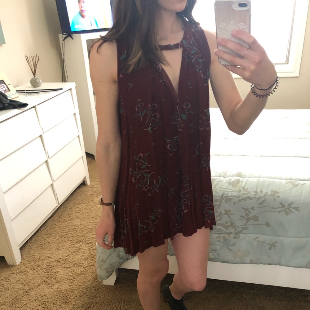 Maroon Floral Tunic/Dress